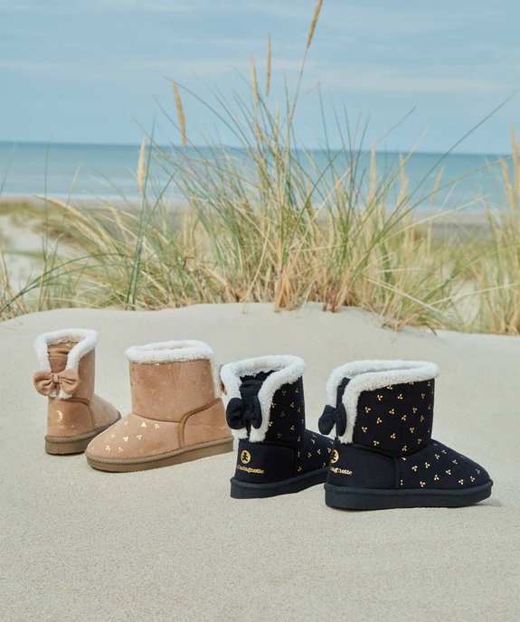 Boots fourrées fille en suédine motif métallisé - LuluCastagnette vue6 - LULU CASTAGNETT - GEMO