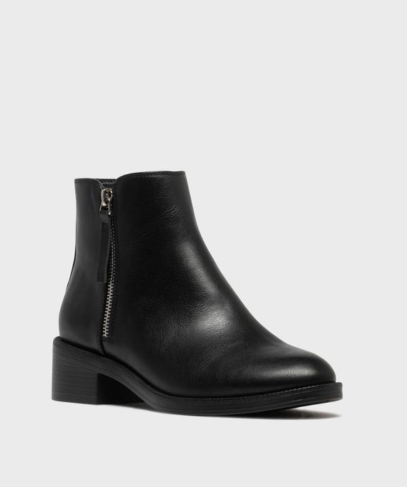 Boots zippées à petit talon en matière lisse femme vue2 - VALENTINA BALDANO GEMO FORGOOD - GEMO