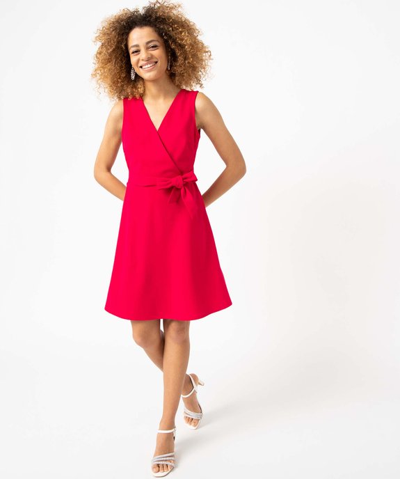 Robe femme avec décolleté cache-coeur et dos dentelle vue1 - GEMO(FEMME PAP) - GEMO