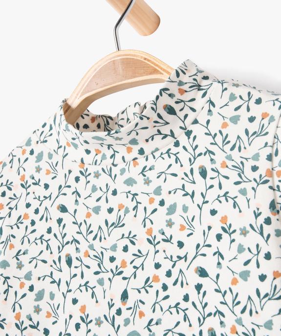 Tee-shirt manches longues à col montant imprimé fleuri bébé fille vue2 - GEMO(BEBE DEBT) - GEMO