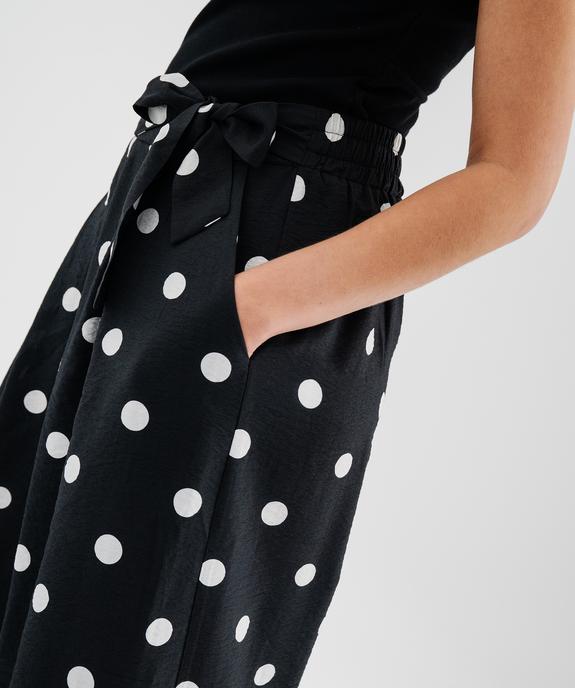 Pantalon large en viscose fluide à pois femme vue2 - GEMO 4G FEMME - GEMO