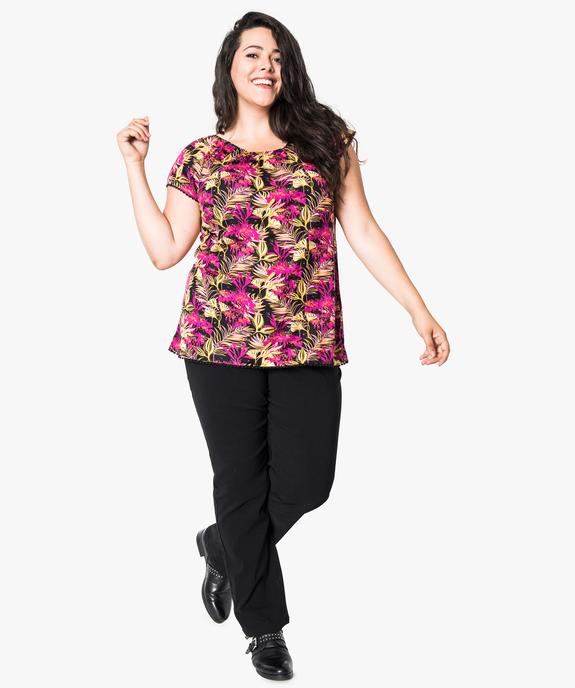 Pantalon femme grande taille droit en toile fine stretch vue5 - GEMO (G TAILLE) - GEMO