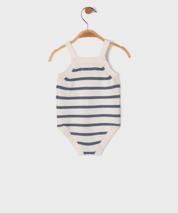 Combinaison rayée en maille bébé garçon vue3 - GEMO(BB COUCHE) - GEMO