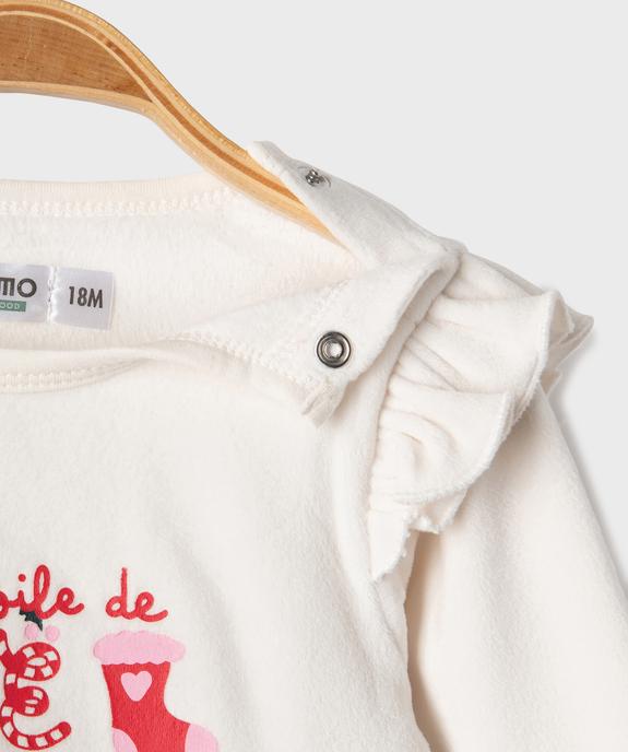 Pyjama en velours Noël bébé vue2 - GEMO 4G BEBE - GEMO