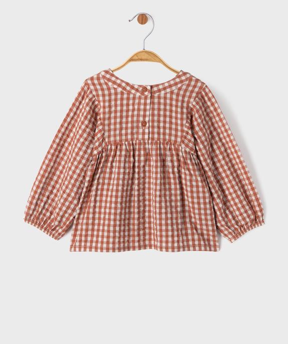Blouse à motif vichy en maille gaufrée bébé fille vue4 - GEMO(BEBE DEBT) - GEMO