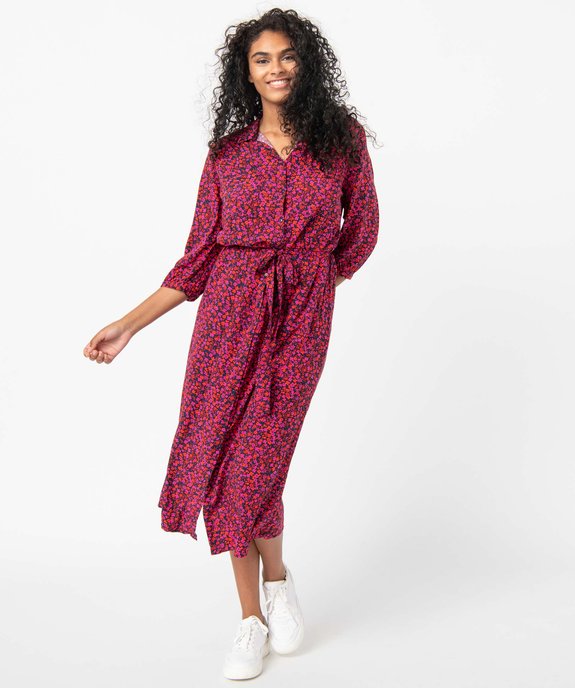 Robe femme imprimée longueur chevilles vue1 - GEMO(FEMME PAP) - GEMO