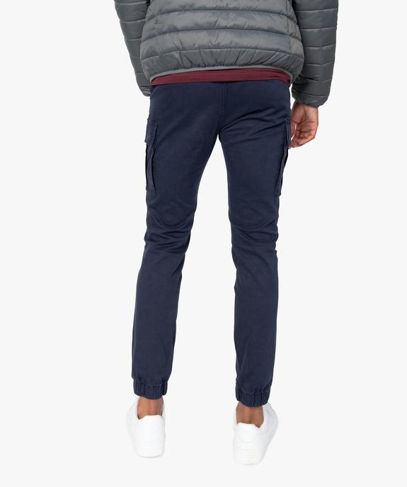 Pantalon homme cargo multipoche au coloris unique vue3 - GEMO (HOMME) - GEMO