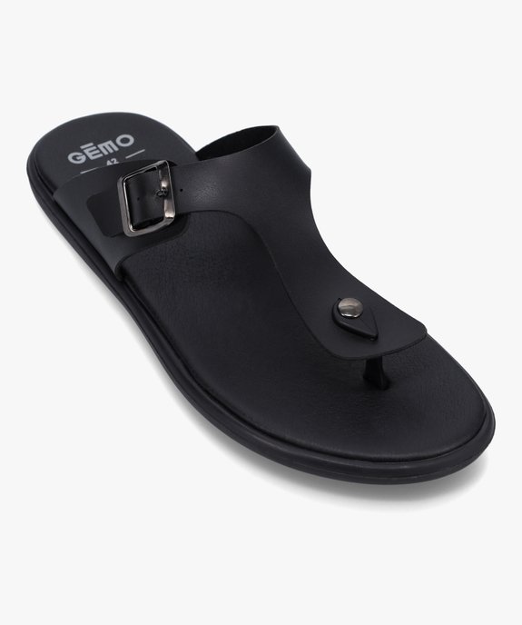 Sandales homme unies à bride en T vue5 - GEMO (CASUAL) - GEMO