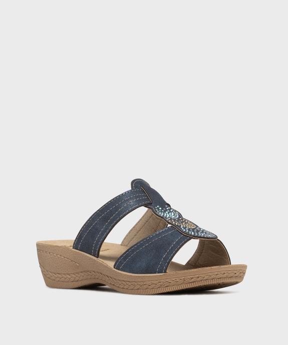 Mules confort à talon compensé et semelle intérieure cuir femme - G'Flex vue2 - G'FLEX - GEMO