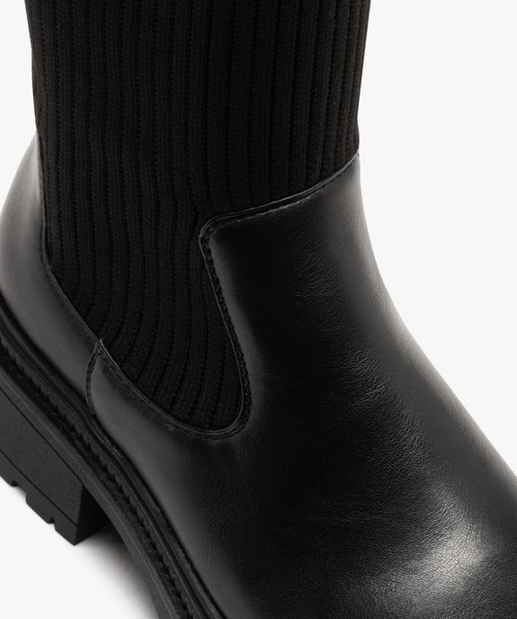 Bottes femme unies effet chaussettes à semelle crantée vue7 - 5 MILES - GEMO