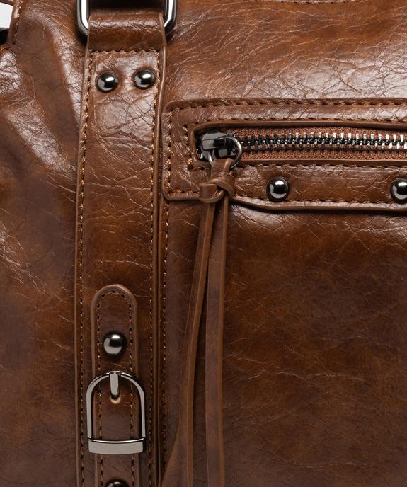 Sac à main verni mat à clous et bandoulière amovible femme vue4 - GEMO (ACCESS) - GEMO