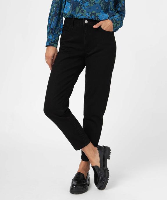 Jean femme coupe mom taille haute légèrement délavé vue1 - GEMO 4G FEMME - GEMO