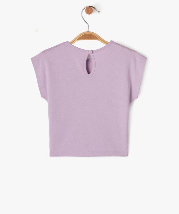 Tee-shirt manches courtes loose à message bébé fille vue3 - GEMO(BEBE DEBT) - GEMO