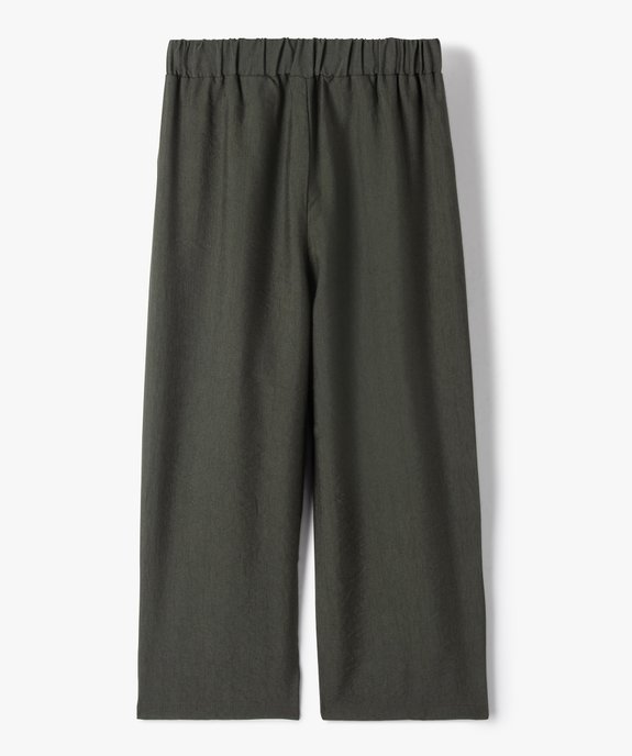 Pantalon fille coupe ample avec taille élastique vue3 - GEMO (ENFANT) - GEMO