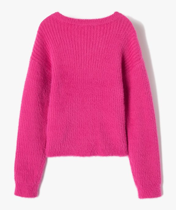 Pull à col rond en maille duveteuse fille vue3 - GEMO (ENFANT) - GEMO