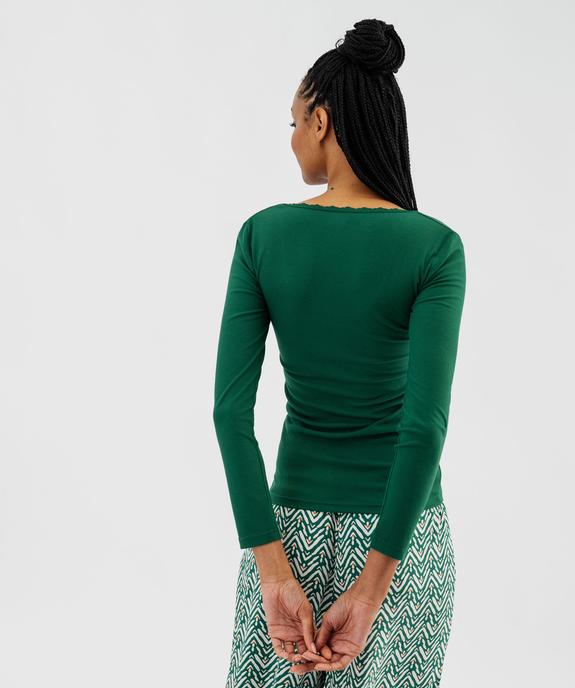 Tee-shirt manches longues avec col rond en dentelle femme vue3 - GEMO(HOMWR FEM) - GEMO