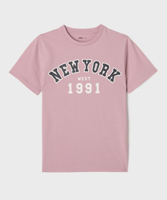 Tee-shirt manches courtes inscription garçon vue1 - GEMO (JUNIOR) - GEMO
