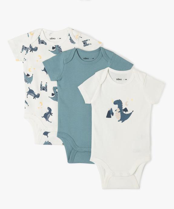 Body à manches courtes avec motifs dragons bébé garçon (lot de 3) vue1 - GEMO 4G BEBE - GEMO