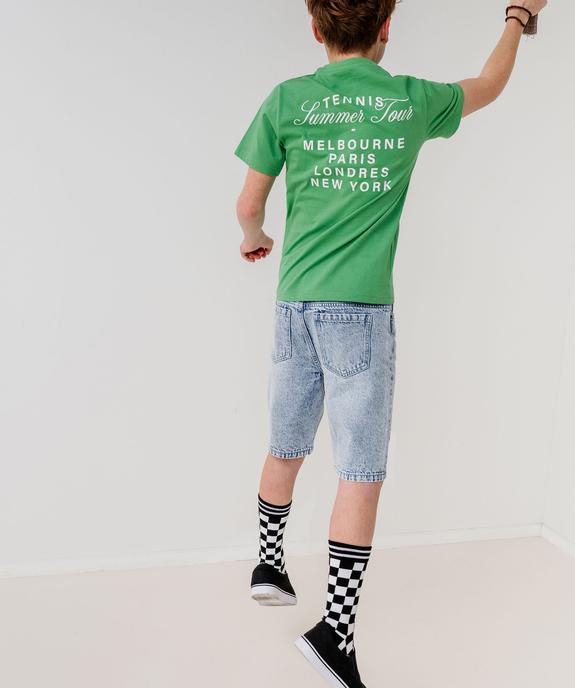 Tee-shirt manches courtes en coton imprimé devant et dos garçon vue9 - GEMO 4G GARCON - GEMO