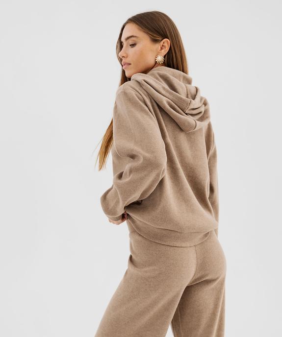 Sweat à capuche en maille femme vue3 - GEMO(FEMME PAP) - GEMO