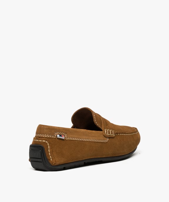 Mocassins homme dessus et intérieur cuir avec surpiqûres vue4 - GEMO (HOMME) - GEMO
