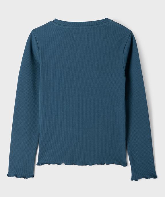 Tee-shirt manches longues en maille côtelée fille vue6 - GEMO 4G FILLE - GEMO