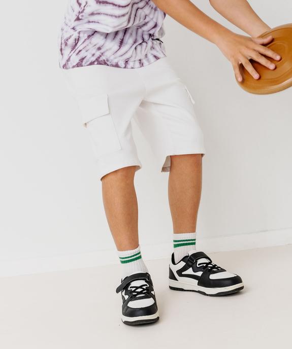 Bermuda cargo en coton stretch à coloris unique garçon vue5 - GEMO (JUNIOR) - GEMO