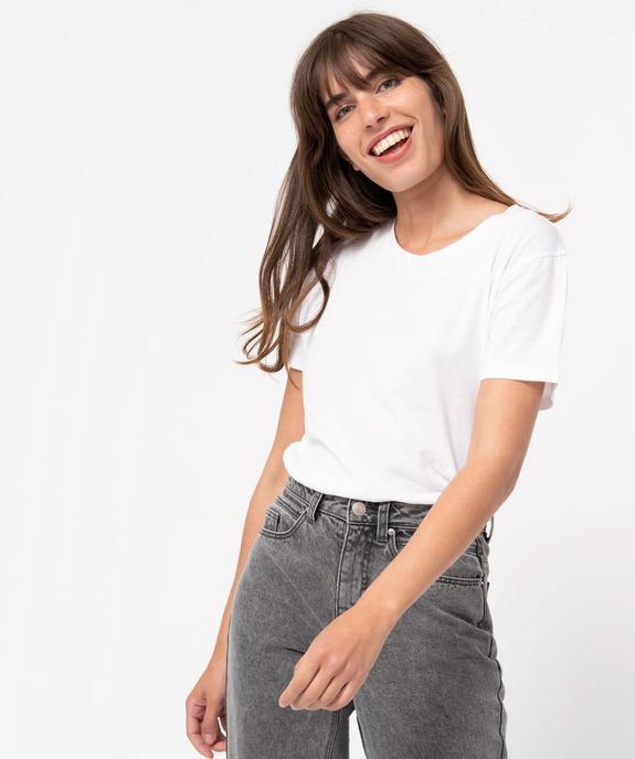 Tee-shirt femme à manches courtes avec dos plus long vue2 - GEMO(FEMME PAP) - GEMO