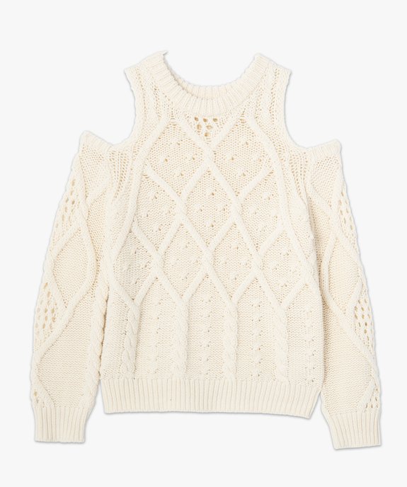 Pull femme en maille torsadée avec épaules dénudées vue4 - GEMO(FEMME PAP) - GEMO