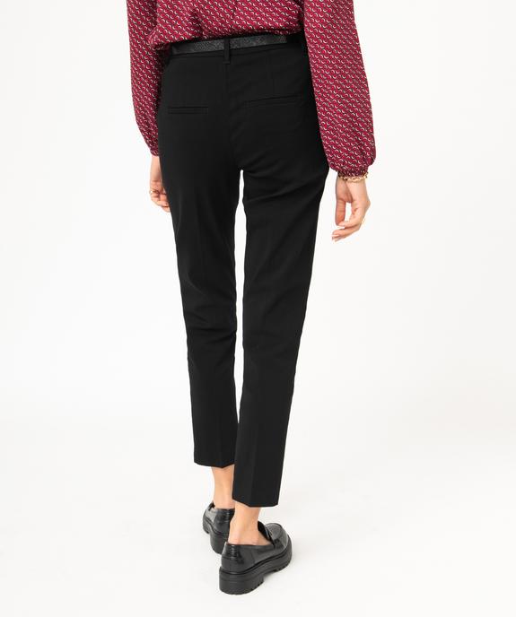 Pantalon en toile extensible coupe slim avec ceinture femme vue3 - GEMO(FEMME PAP) - GEMO