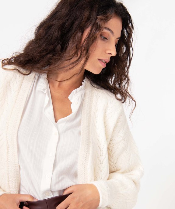 Gilet femme en maille ajourée sans boutons vue6 - GEMO(FEMME PAP) - GEMO