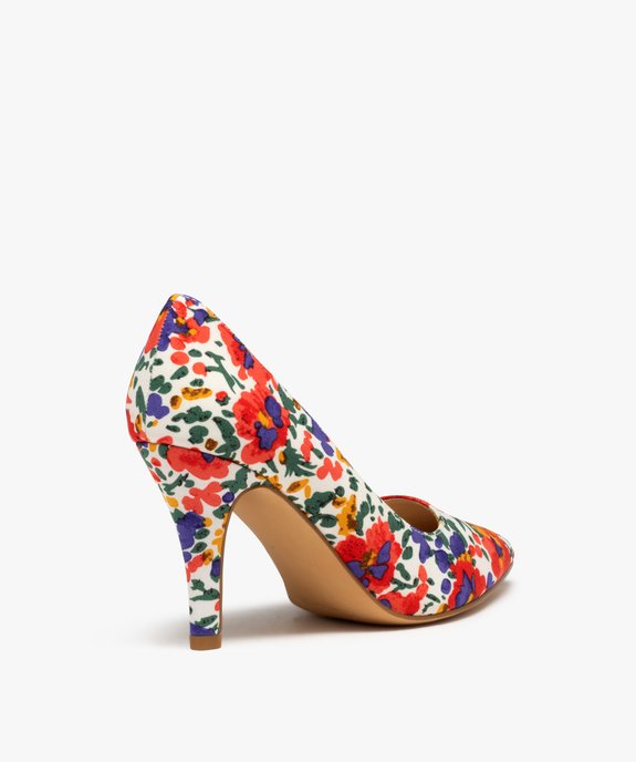 Escarpins femme à talon dessus imprimé végétal vue4 - GEMO(URBAIN) - GEMO