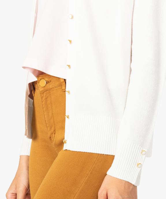 Gilet pour femme boutonné sur l'avant avec col rond vue2 - GEMO (MAILLE) - GEMO