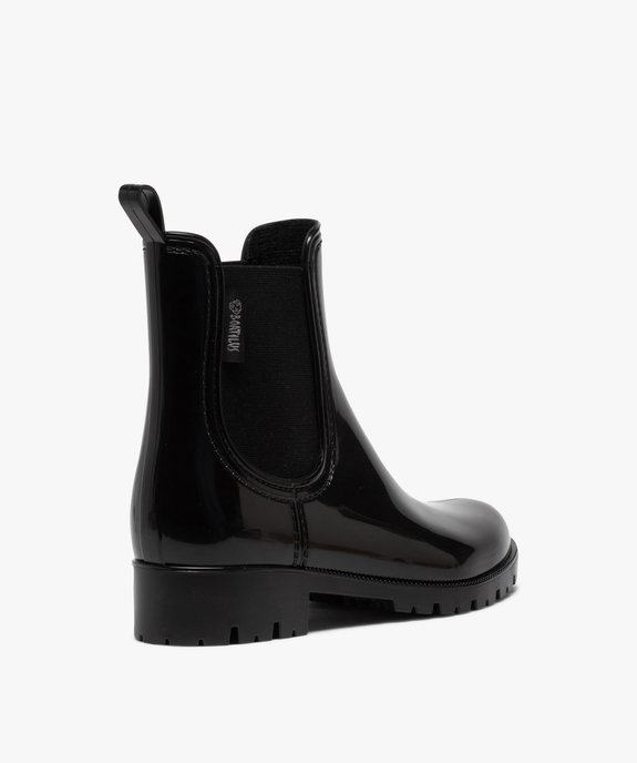 Boots de pluie femme style chelsea unis - Boatilus vue4 - BOATILUS - GEMO