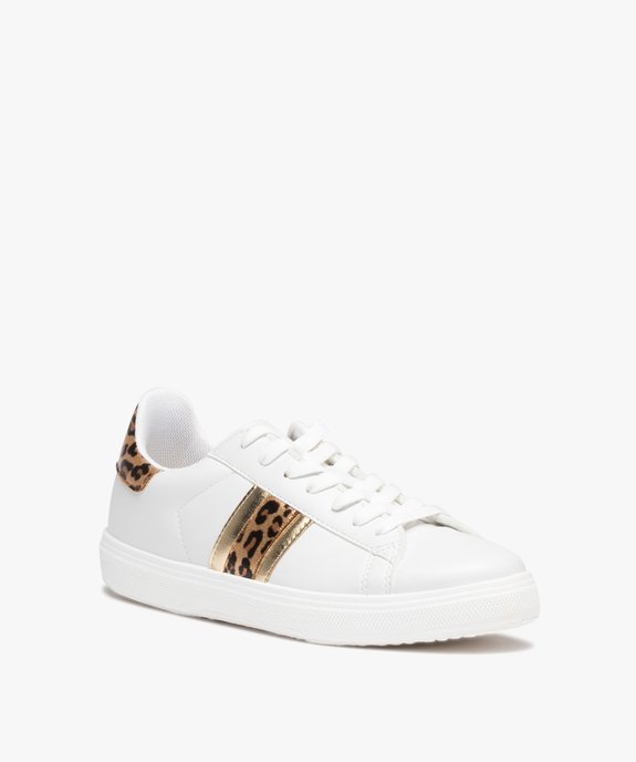 Baskets femme unies à lacets motif jungle vue2 - GEMO (SPORTSWR) - GEMO
