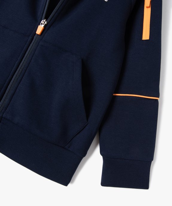 Sweat à capuche zippé en maille fine  garçon vue3 - GEMO (ENFANT) - GEMO