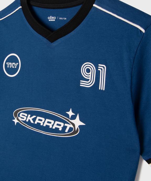 Tee-shirt manches courtes à col V garçon vue2 - GEMO (JUNIOR) - GEMO