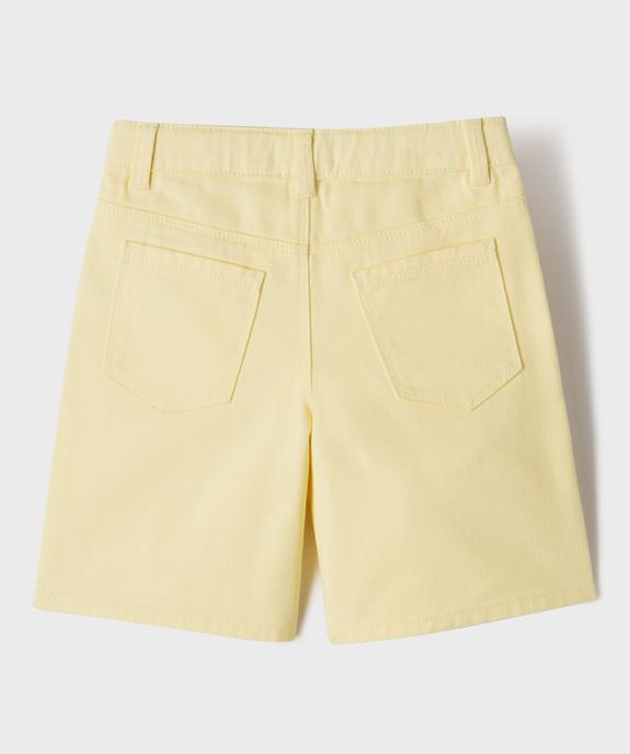 Bermuda ample en toile denim colorée fille vue5 - GEMO 4G FILLE - GEMO