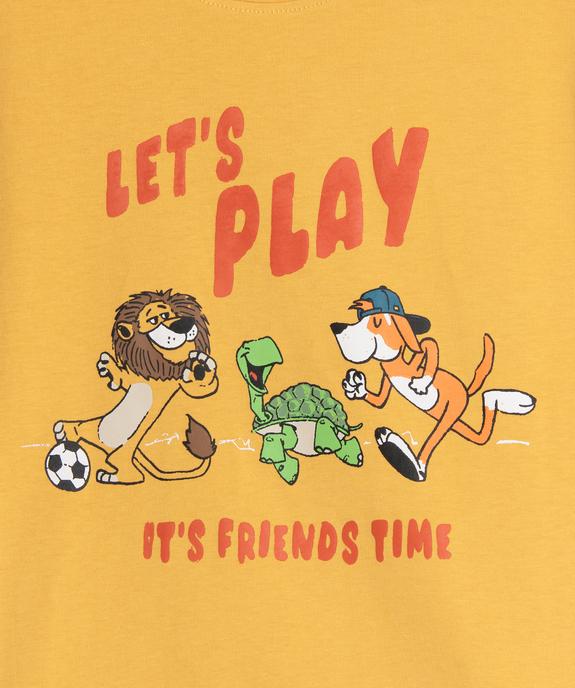 Tee-shirt manches courtes avec motifs animaux garçon vue2 - GEMO 4G GARCON - GEMO