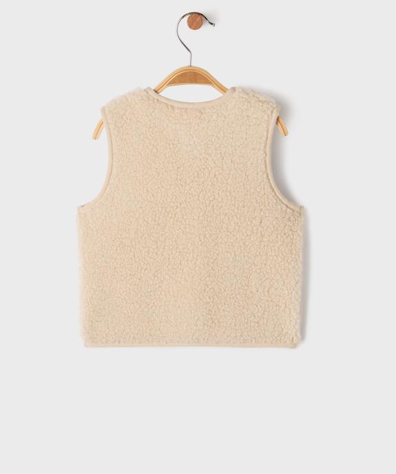 Gilet sans manches façon sherpa bébé fille vue3 - GEMO(BEBE DEBT) - GEMO