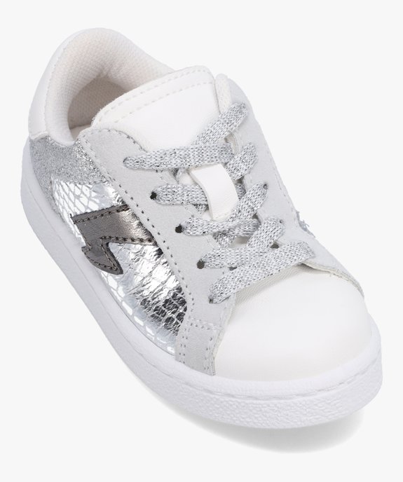 Baskets fille dessus pailleté et lacets brillants vue5 - GEMO (ENFANT) - GEMO