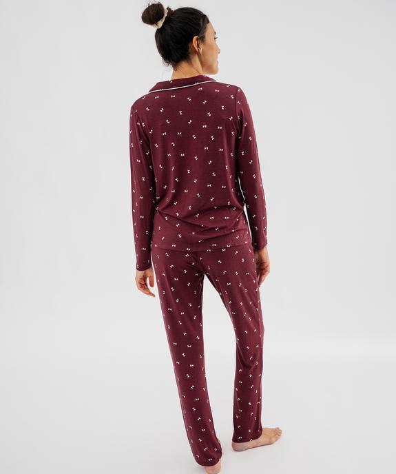 Pyjama boutonné en viscose femme vue4 - GEMO 4G FEMME - GEMO