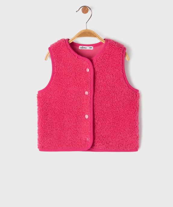 Gilet sans manches façon sherpa bébé fille vue1 - GEMO(BEBE DEBT) - GEMO
