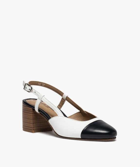 Escarpins femme bicolores à talon ouvert – Pierre Cardin vue2 - PIERRE CARDIN D - GEMO