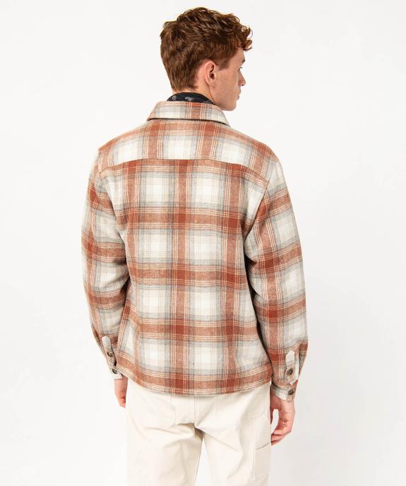 Surchemise à carreaux doublée sherpa homme vue3 - GEMO (HOMME) - GEMO