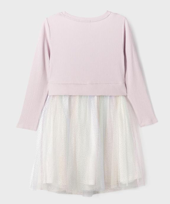Robe avec jupe en tulle à paillettes fille vue3 - GEMO (ENFANT) - GEMO