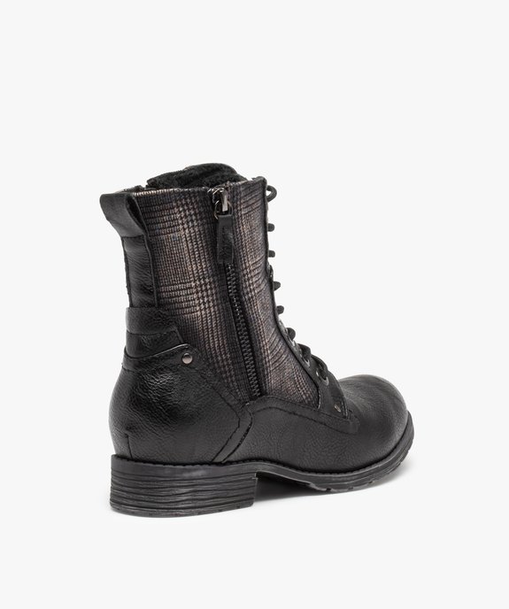 Bottillons femme bimatières à lacets et talon plat vue4 - GEMO (CASUAL) - GEMO