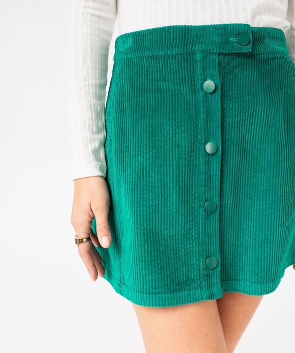 Jupe courte en velours côtelé avec boutons sur l’avant femme vue2 - GEMO(FEMME PAP) - GEMO