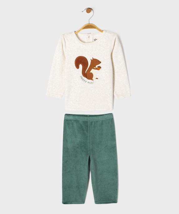Pyjama 2 pièces en velours à motifs écureuil bébé garçon vue1 - GEMO 4G BEBE - GEMO