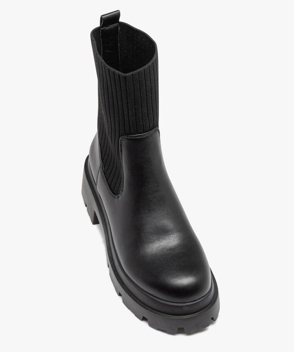 Boots col chaussette à épaisse semelle crantée femme vue5 - GEMO (CASUAL) - GEMO